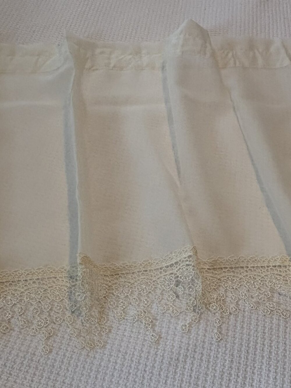 4 Sheer Lace Trim Valances  by Mainstays